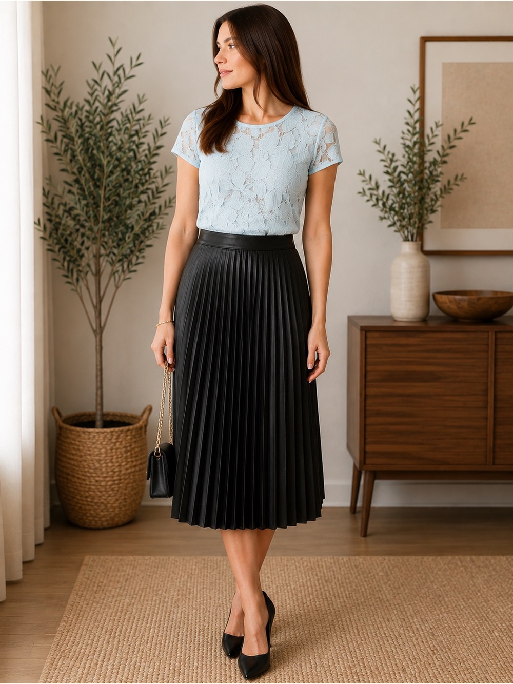 Ted Baker Light Blue Lace Crop Top